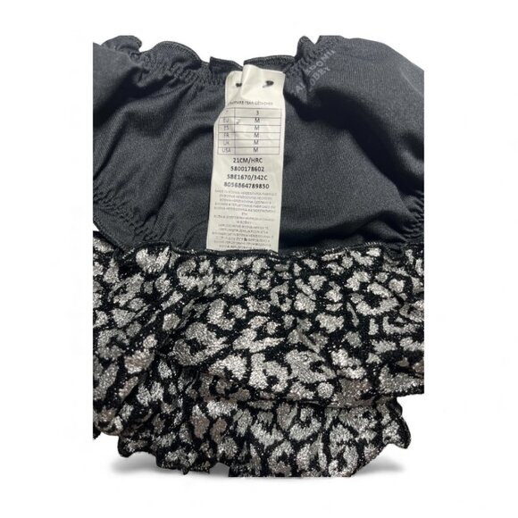 Calzedonia Black Bikini with Silver Metallic Pattern – Top & Bottom MED - Picture 6 of 7
